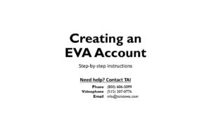 EVA Create Account Guide